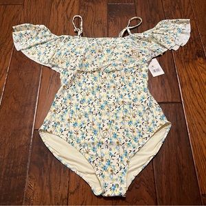 Floral Off-the-Shoulder Swimsuit